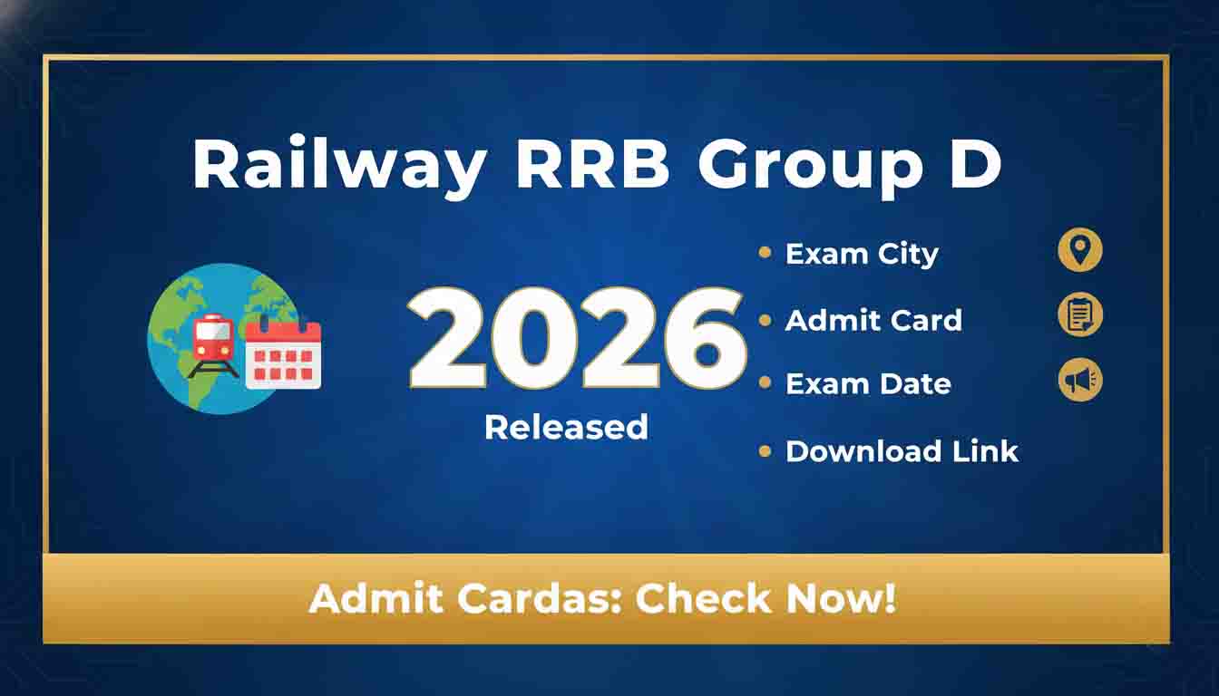 Railway RRB Group D Exam City and Admit Card Released